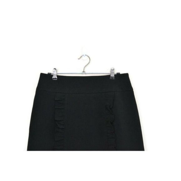 BASQUE Womens Black Frill Front A-line Corporate Business Pencil Skirt - Size 8 - Picture 3 of 7